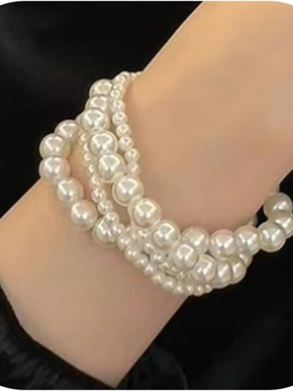🆕 Women White Pearl Bracelet Layered Cross Fashion Simple Stylish Jewelry Gifts